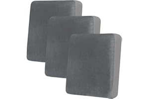 hyha Velvet Couch Cushion Covers, Soft Sofa Seat Covers for sectional 3 Cushion Couch Washable, Magic Sofa Slipcover with Elastic Bottom, Non-Slip Furniture Protector for Pets, Kid(3PC, Grey)