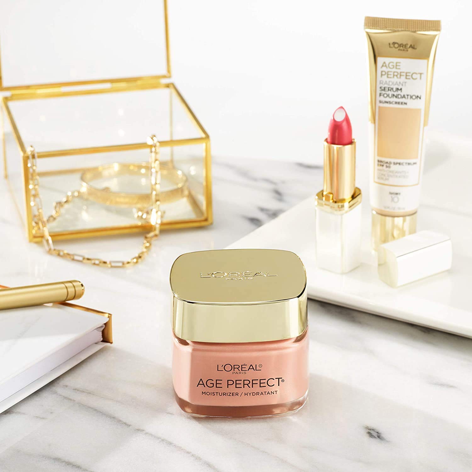 Face Moisturizer by L'Oreal Paris Skin Care, Age Perfect Rosy Tone Fragrance Free Moisturizer for Face with LHA and Imperial Peony, Anti-Aging Day Cream for Face, Non-greasy, 1.7 Ounce: Beauty