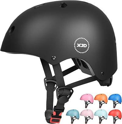 XJD Kids Helmet Small Black Adjustable Safety Bicycle Helmet for Kids 3-13