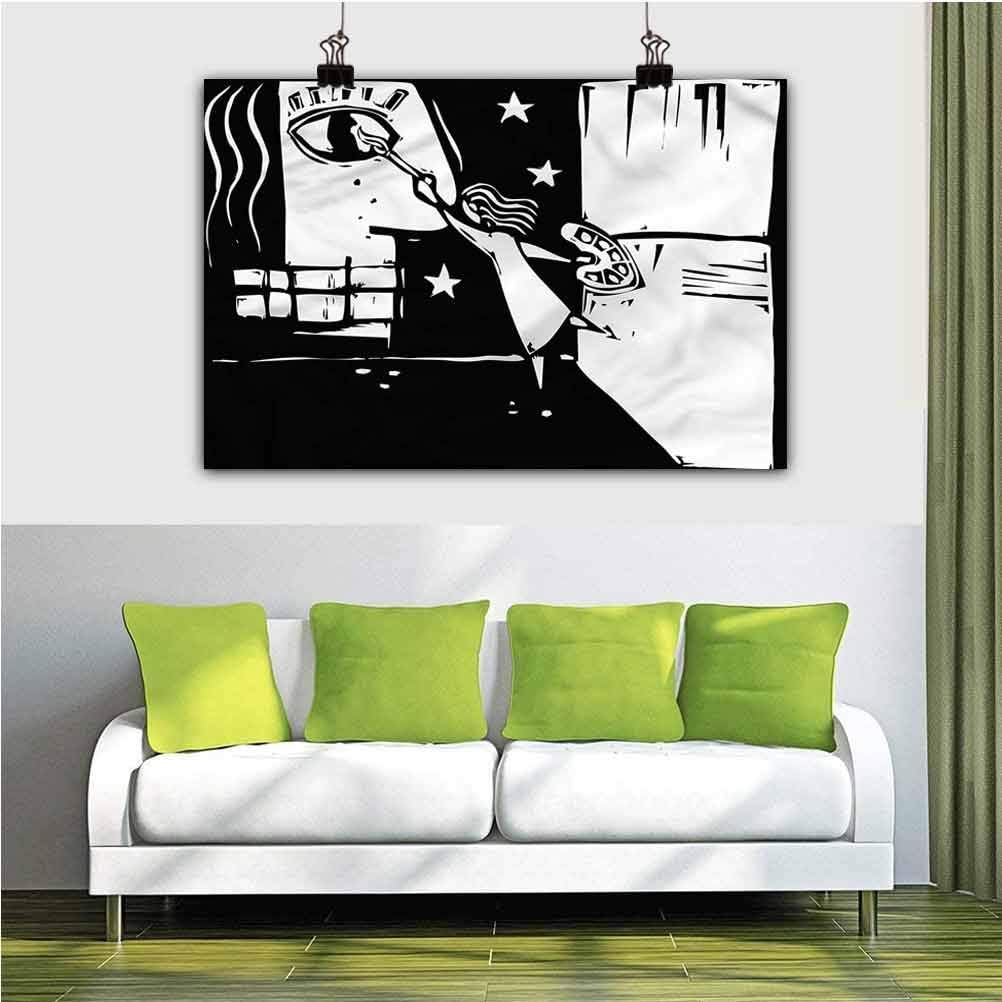 Art Christmas Wall Art Abstract Mural on a Wall 16x24 Inch