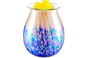 Porseme Electric Wax Warmer Glass Scented Wax Burner Candle Wax Melter Fragrance Oil Warmer with Dimmer Option Firework Effec