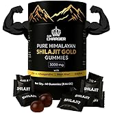Shilajit Gummies for Men & Women | 3000mg Pure Organic Himalayan Shilajit with Ashwagandha Gokshura | Non-GMO, No Added Sugar | 85+ Trace Minerals & Fulvic Acid | 60 Gummies