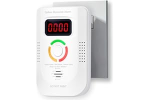 PUMWRY Carbon Monoxide Detectors Plug in, Alarm with Digital Display, Audible and Visual Alert, Self-Test Function for Home/Kitchen/Bedroom Co Detector
