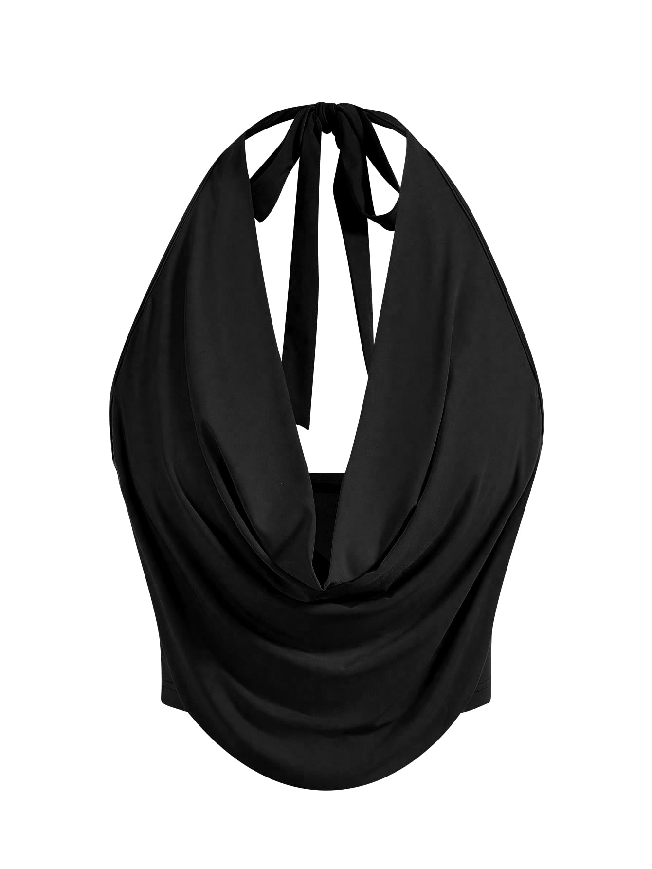 Photo 1 of (small) (bagged) (used/fair) SOLY HUX Women's Halter Draped Front Tank Top Sexy Backless Going Out Crop Vest Tops Plain Black Small