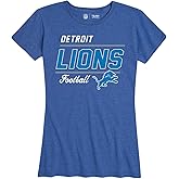 Team Fan Apparel NFL Gameday Women's Relaxed Fit T-Shirt - Rib Neck Contour - Tagless Short Sleeve Tee - Stay Cool & Stylish (Detroit Lions - Royal, Small)