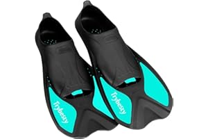 Trybesty Swim Fins,Short Snorkel Fins Travel Size Flippers for Snorkeling Diving Swimming Adult Men Women