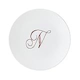 Lenox Merlot Script N Accent Plate, Letter N