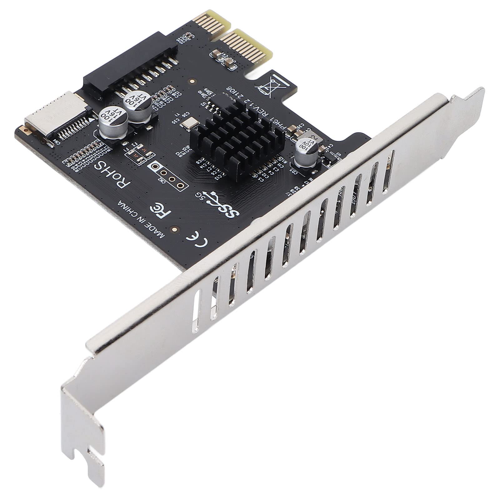 PUSOKEI PCI-E to USB 3.1 Adapter Card,Hard Disk Expansion Card,USB3.0 20Pin socket, USB3.1 20Pin Front Panel Connector, for Desktop Computer, for hard disk expansion