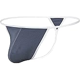 XYMAO Men's G String Thongs Underwear, Soft Bulge Pouch Breathable, Stretchable Male Underwear for Man US Size