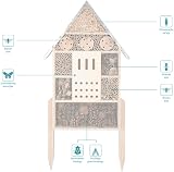 Navaris XL Wooden Insect Hotel - Natural Habitat for Bees & Butterflies view 4