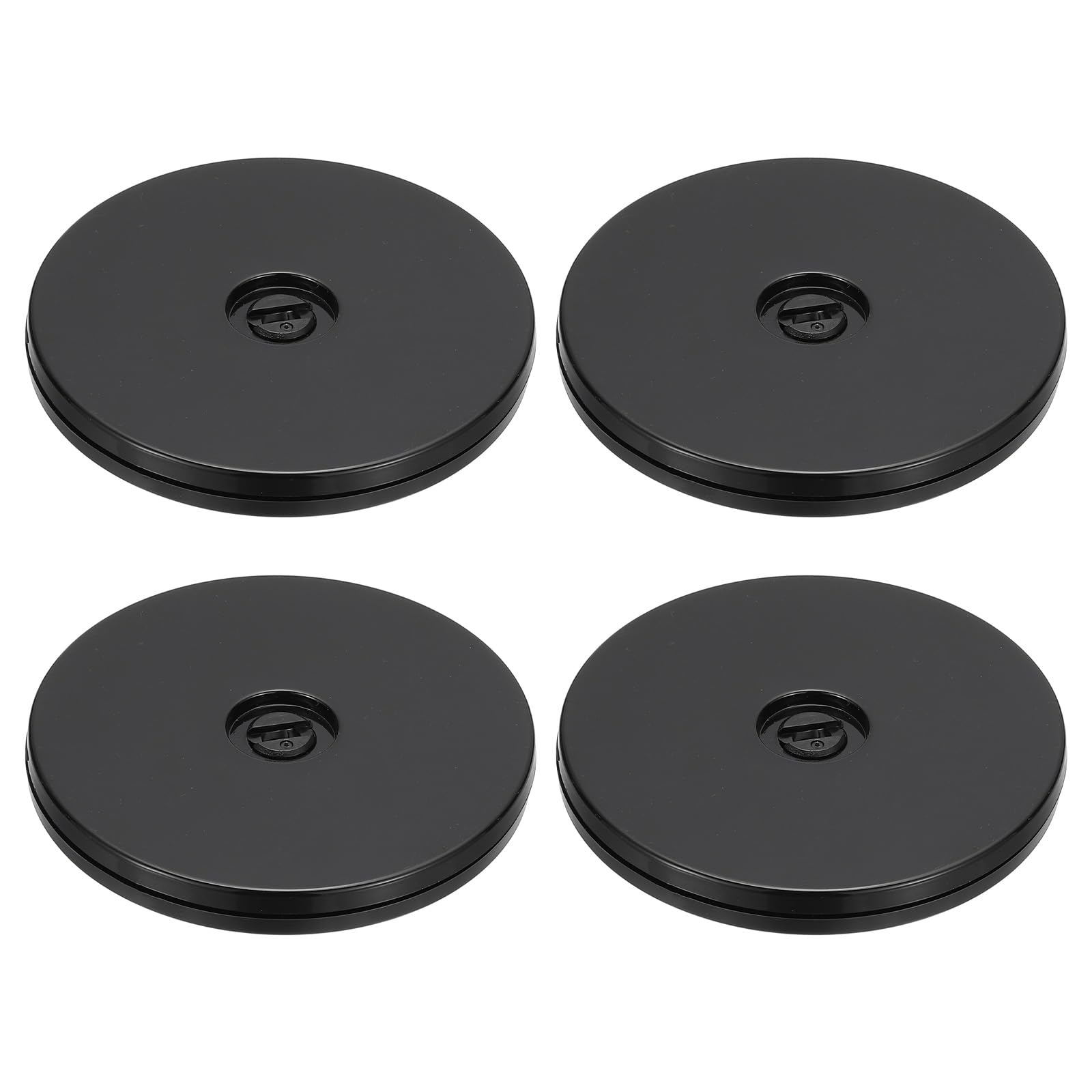 PATIKIL 4 Inch Heavy Rotating Swivel Stand, 4Pcs 360˚ Rotation Lazy Susan Turntable with Steel Ball Bearings for Model Base Rotating Plants TV Computers Monitors, Black
