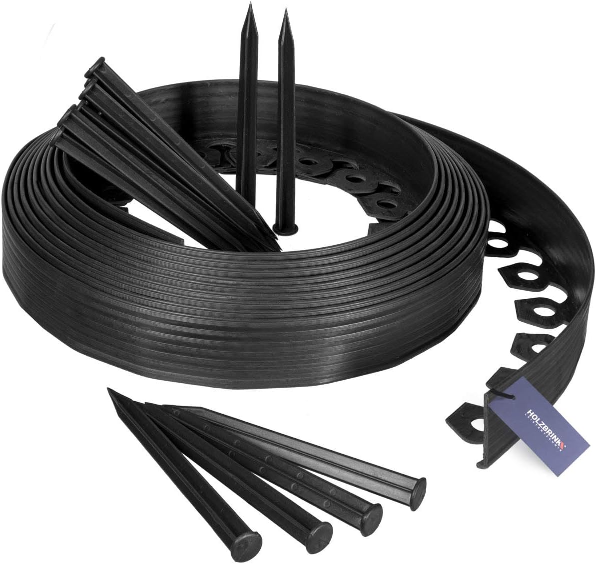 HOLZBRINK Delimitador de Jardín para Céspedes Cinta Elástica PVC ...