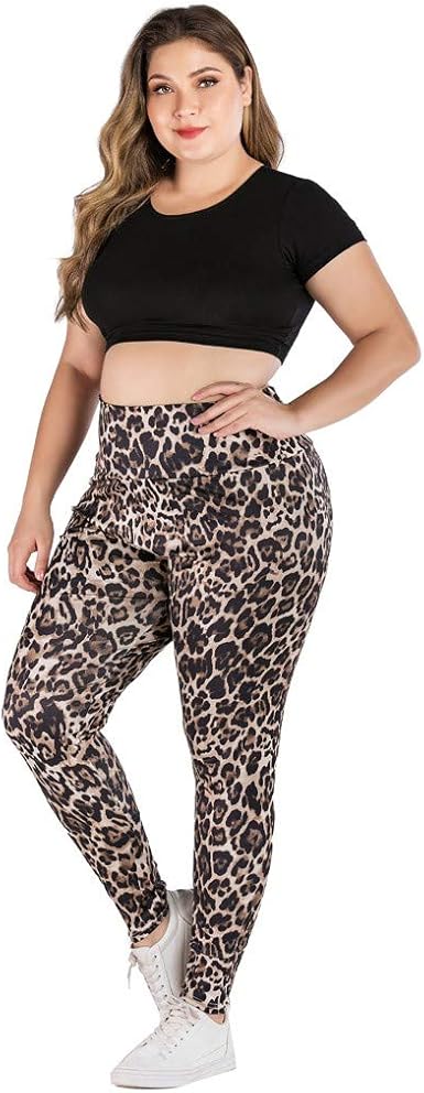 plus size leopard print trousers