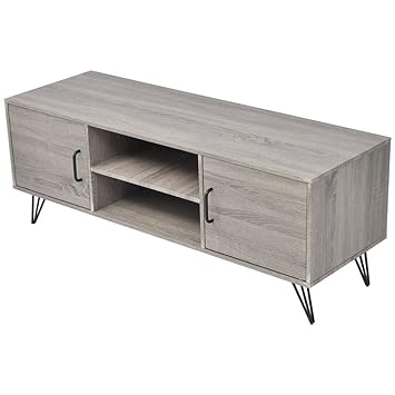 Luckyfu Tv Stand 120x40x45 Cm Grey Colour Grey Material Mdf With