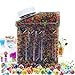 POKONBOY Water Beads Rainbow Mix Water Bead Toys Large Water Beads Pack 50000 Beads Non Toxic Water Beads Vase Filler Bottle Pack Bead Sensory Balls for Kids Water Beads Gun Party Favors