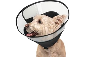 OEH Dog Cone, Soft Cones for Dogs After Surgery, Comfortable Dog Cone Collar, Protective Cone for Dogs to Stop Licking, Adjustable Small Dog Cones for Small Dogs, Black, S(Neck: 11.5"-13.2”)