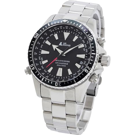 [LAD WEATHER] 200 Meter wasserdicht GPS Taucheruhr Saphirglas Unidirektional drehbare Lünette Taucher/Tauchen Breite Flugmodu
