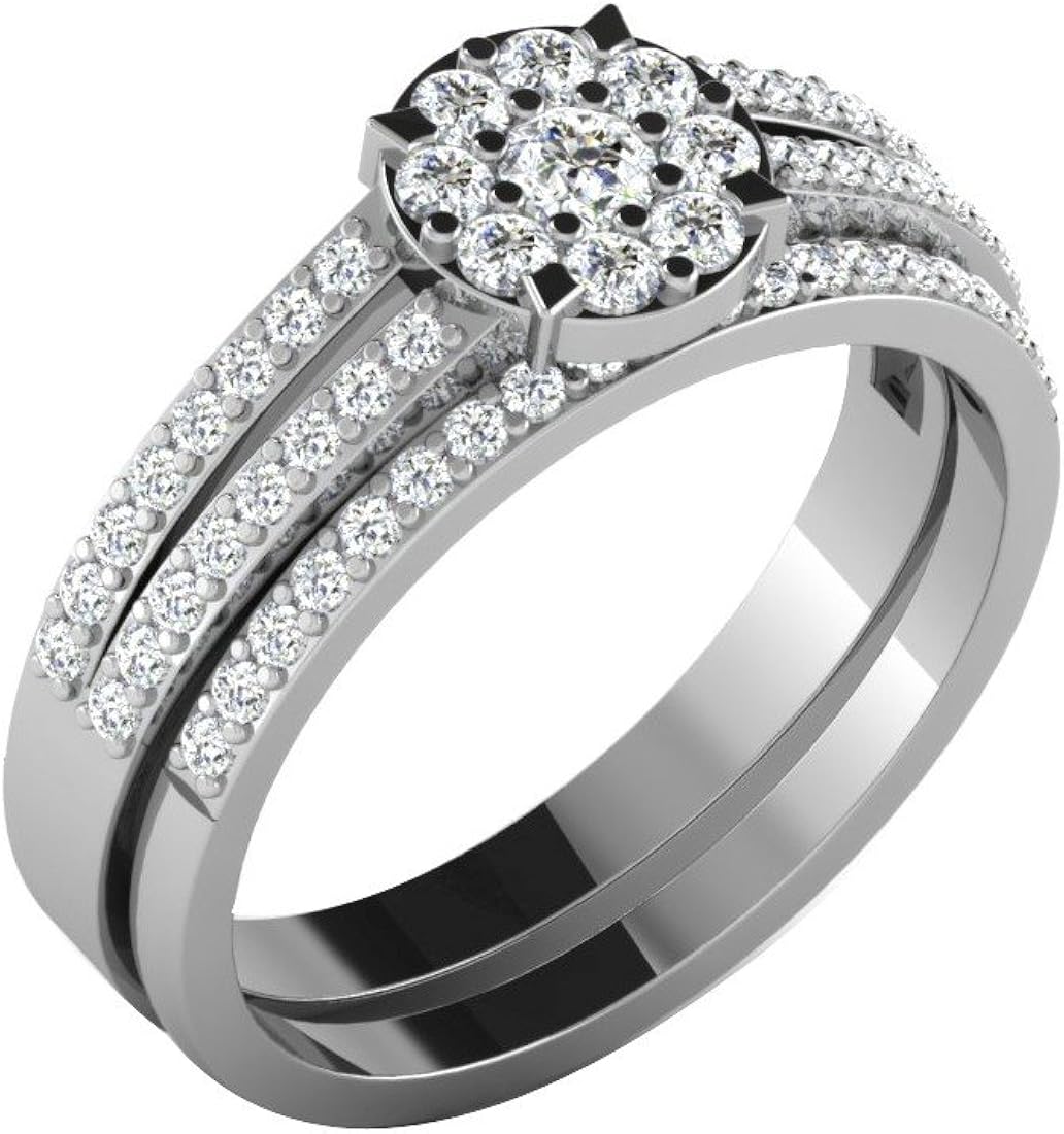 0.77 Ct Real Diamond Engagement Ring in 9 KT Gold for women Amazon.co
