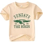 GLIGLITTR Toddler Football Shirt for Boy Girl Sundays are for The Birds Outfit Kids Funny Print Short Sleeve Graphic Tee Tops