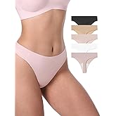 LUCKMEEY Seamless Thongs for Women No Show Thong Panties for Women No Line G-String Thongs Sexy Shapewear Underwear Pack