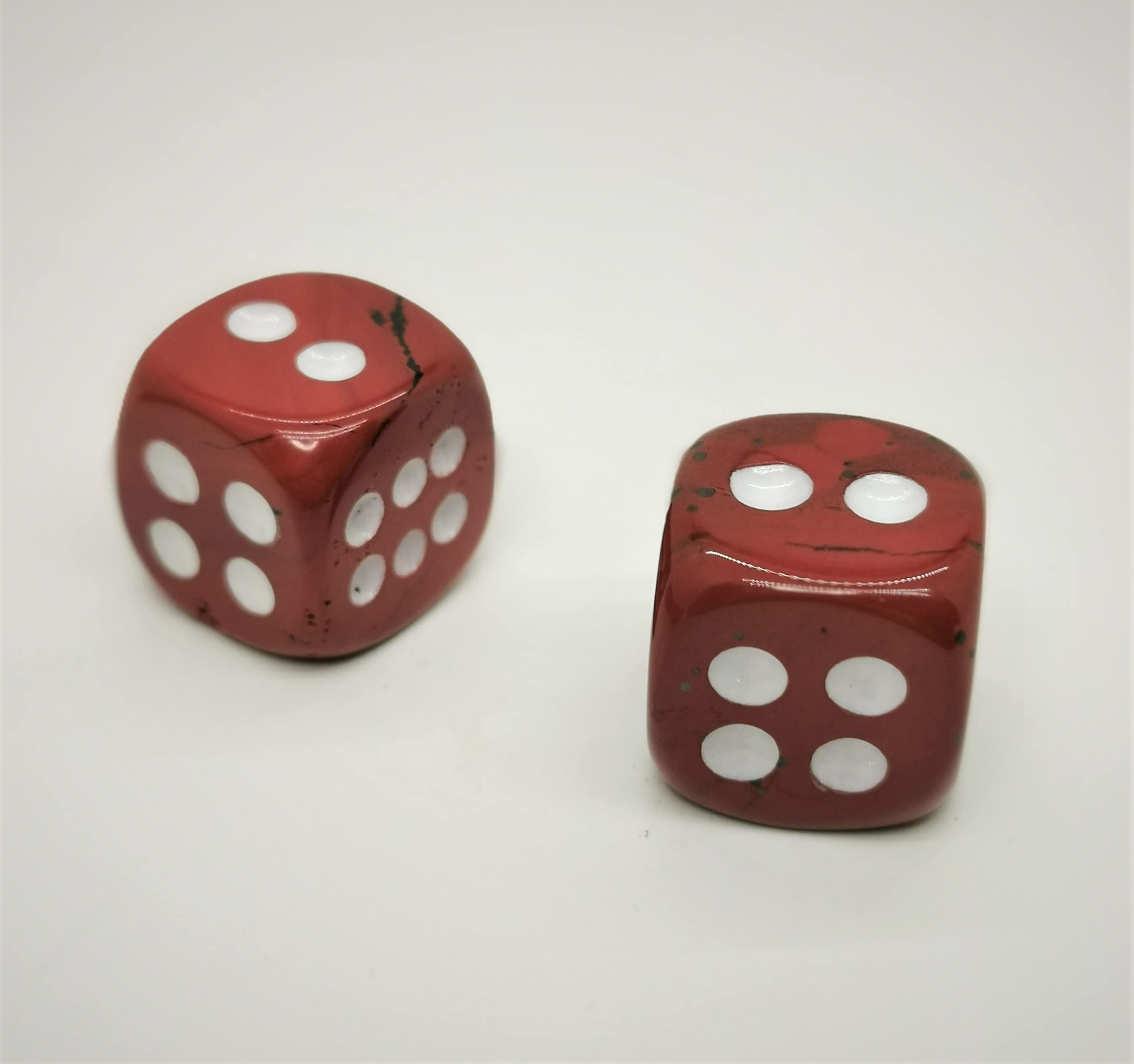 Natural Hand Carved Gemstone Dices, 15mm/0.59in, 6