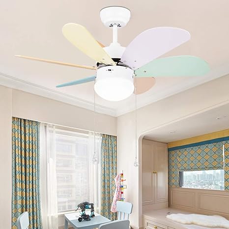 De Chandelier Mini Children S Ceiling Fan Light Wood Leaf Fan Chandelier Led Bedroom Light Baby Room Fan Light Restaurant Fan Light Amazon De Beleuchtung