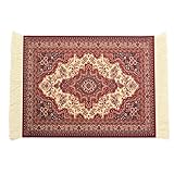 SODIAL(R) 28x18cm Persian Rug Mat Mousepad Retro Style Carpet Pattern Mouse Pad Red