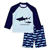 Boys Two Piece Rash Guard Swimsuits Kids Long