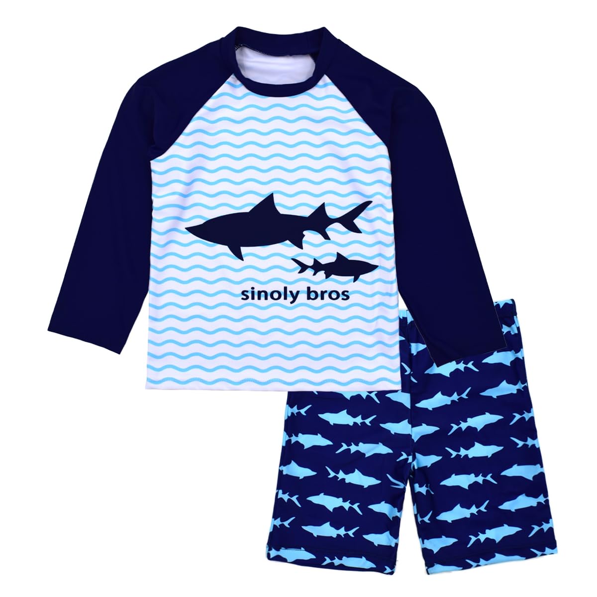 Photo 1 of "Boys Two Piece Rash Guard Swimsuits Kids Long Sleeve Sunsuit Swimwear Sets 9T" to "Boys Two Piece Rash Guard Swimsuits Kids Long Sleeve Sunsuit Swimwear Sets", since size mentions 7-8yrs.