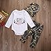 Newborn Baby Boys Hunting Clothes Set Long Sleeve Letters Deer Romper Bodysuit Pants Hat Outfit (80(6-9M), White)