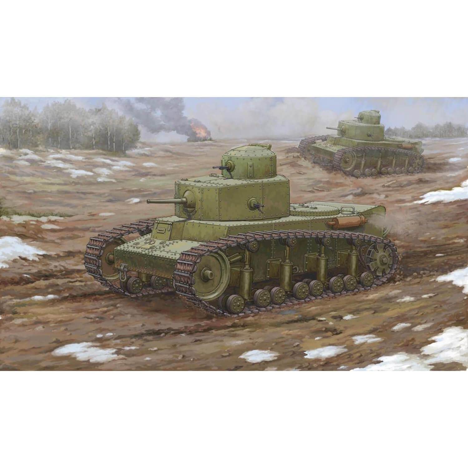 Hobbyboss 83887 1:35 Scale Soviet T-12 Medium Tank Plastic Model Kit