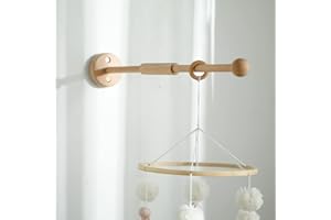 Wooden Mobile Arm for Baby Crib - 21.6 Inch Screw Reinforced Mobile Hanger with Wall Bracket for Nursery Decor (Mobile Not In