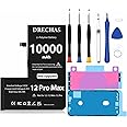 DRECHAS [10000mAh] Battery for iPhone 12 Pro Max, 2025 Capacity 0 Cycle Li-Polymer Replacement Battery for iPhone 12 Pro Max Models A2410,A2411,A2412,A2342 with Complete Professional Repair Tool Kit
