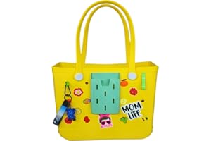CHENMEIYOUPIN Beach Tote Bag Medium Size Rubber Rubber Tote Bags With Handles Consist OF Accessories Charm Phone Holder
