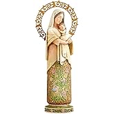 Avalon Gallery Madonna & Child to Everything There is A Season Figurine – Wood-Look, Floral Design, Burnished Halo, 10.25-Inch, Spring