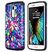 LG K10 Case, LG Premier LTE Case, LG K10 [Shock Absorption/Impact Resistant] 2 in1 Hybrid Dual Layer Armor Defender Protective Case Cover for LG K10 / LG Premier LTE, Rainbow Flower