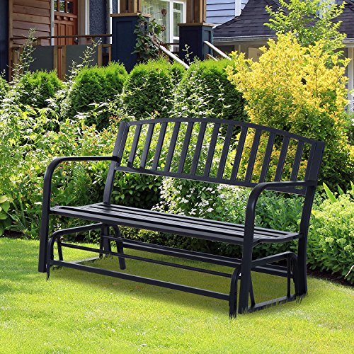 Outsunny Patio Glider Bench Outdoor Swing Rocking Chair Loveseat with