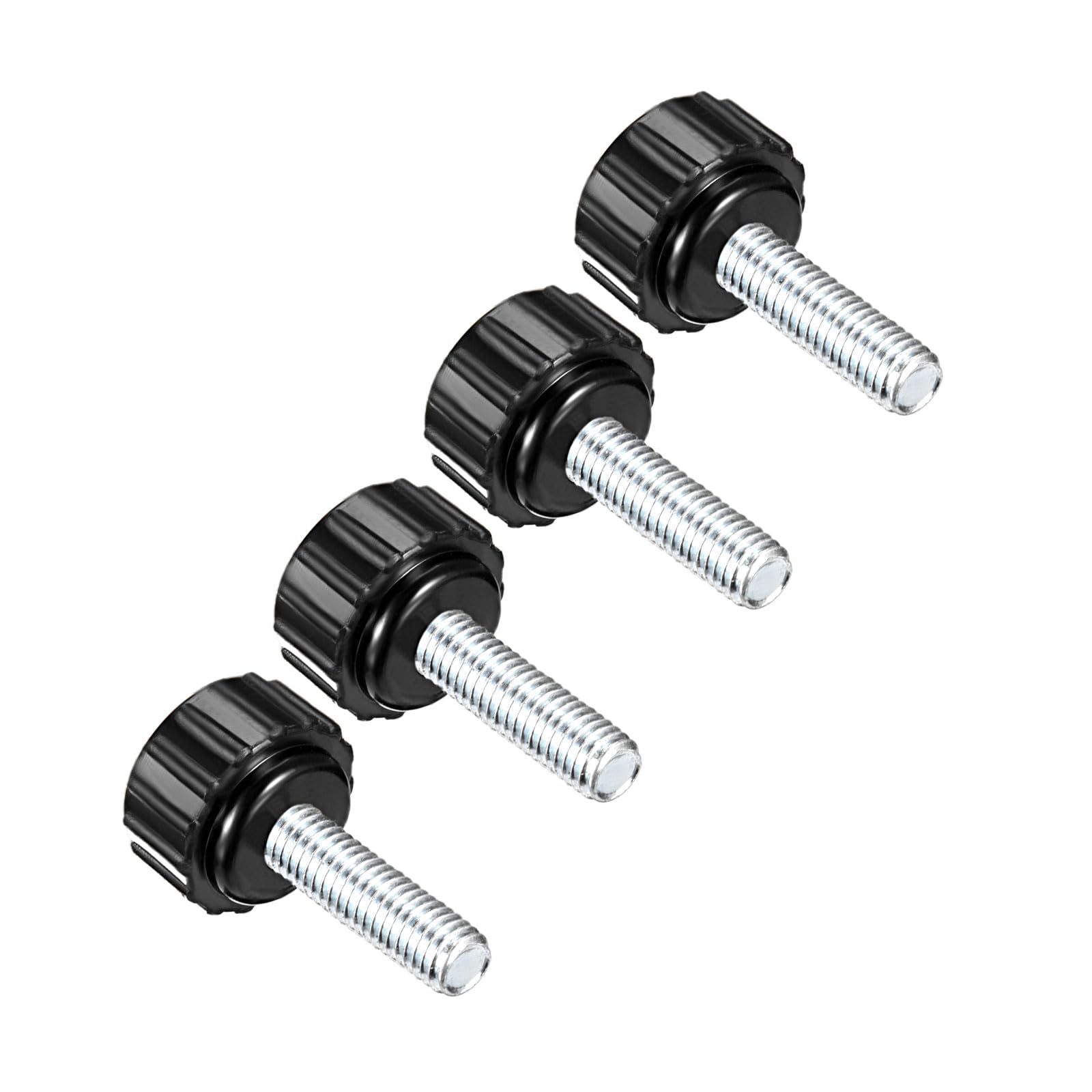 CoCud Knurled Clamping Knobs, M5 x 20mm Male Thread 16mm Head, Thermoset Plastic Thumb Screw Grip Bolt Knobs Black - (Applications: for Lathe Machinery), 4-Pieces