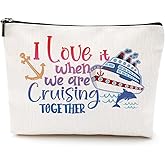 Funny Cruise Ship Cosmetic Bag Cruise Gifts Summer Vacation Cruises Trip Makeup Bag Gifts for Cruises Lovers Women Soul Sister Her Girls Trip Gifts Favors Makeup Pouch Bag Birthday Christmas