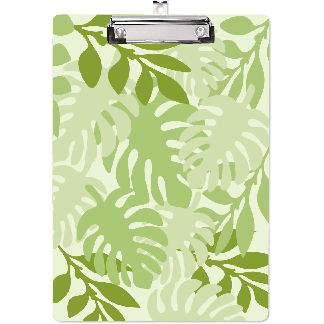 CRASPIRE Acrylic Clipboard A4 Tropical Leaves Writing Board with Stainless Steel Clip Rectangle Plant Writing Instrument for Office Supplies School Students Clipboard Folder