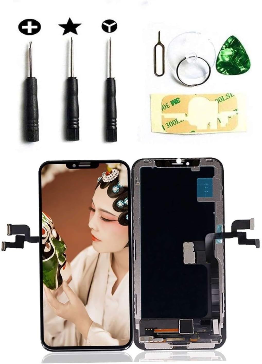 Repair LCD Screen Replacement (Black) for iPhone X 5.8 Inch Full Assembly Display with Free Repair Tool