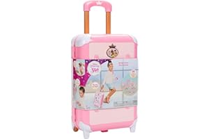Disney Princess Travel Suitcase Play Set for Girls with Luggage Tag Style Collection, 14 Pretend Play Accessories Pieces Including Travel Passport! For Ages 3+