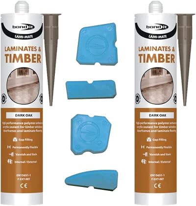 ABL Supplies LAMI-MATE Flexible Sealant Dark Oak Pack 2 + Applicator Tool