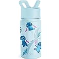 Simple Modern Disney Stitch Water Bottle with Straw Lid | Reusable Insulated Stainless Steel Cup for Girls, School | Summit Collection | 14oz, Tropical Stitch