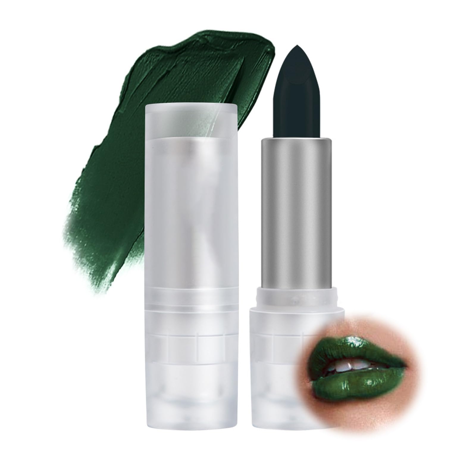 Green Stain Lipstick, Green Matte Lipstick for Cosplay, St. Patrick's Day Makeup, Waterproof, Long Lasting, 3.5 GM
