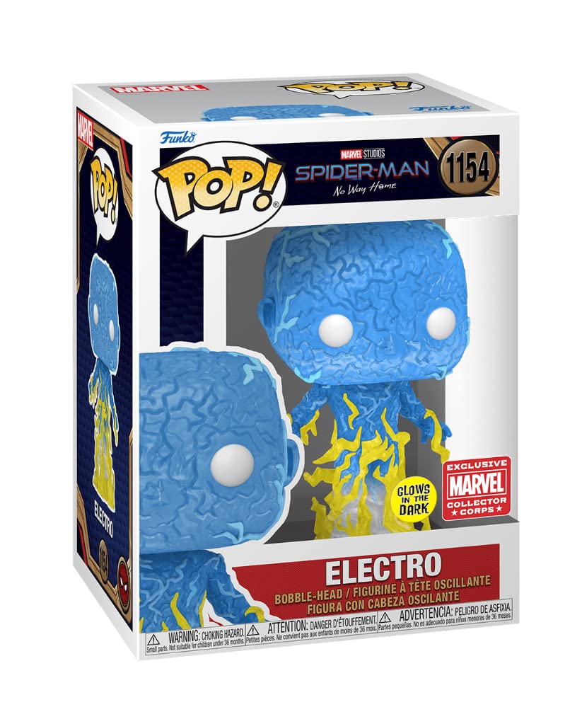 Funko POP! SpiderMan No Way Home GlowinTheDark Electro Marvel Collector Corps Exclusive