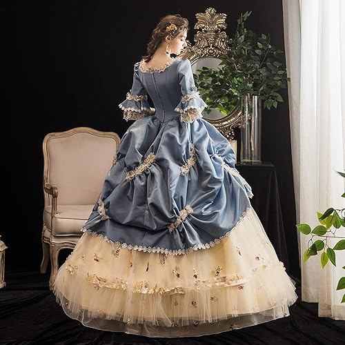 KEMAO Rococo Victorian Baroque Marie Antoinette Dresses Renaissance Period Ball Gown(S, Yellow & Blue) in Dubai - UAE | Whizz Costumes KEMAO Rococo Victorian Baroque Marie Antoinette Dresses Renaissance Period Ball Gown(S, Yellow & Blue) in Dubai - UAE | Whizz Costumes