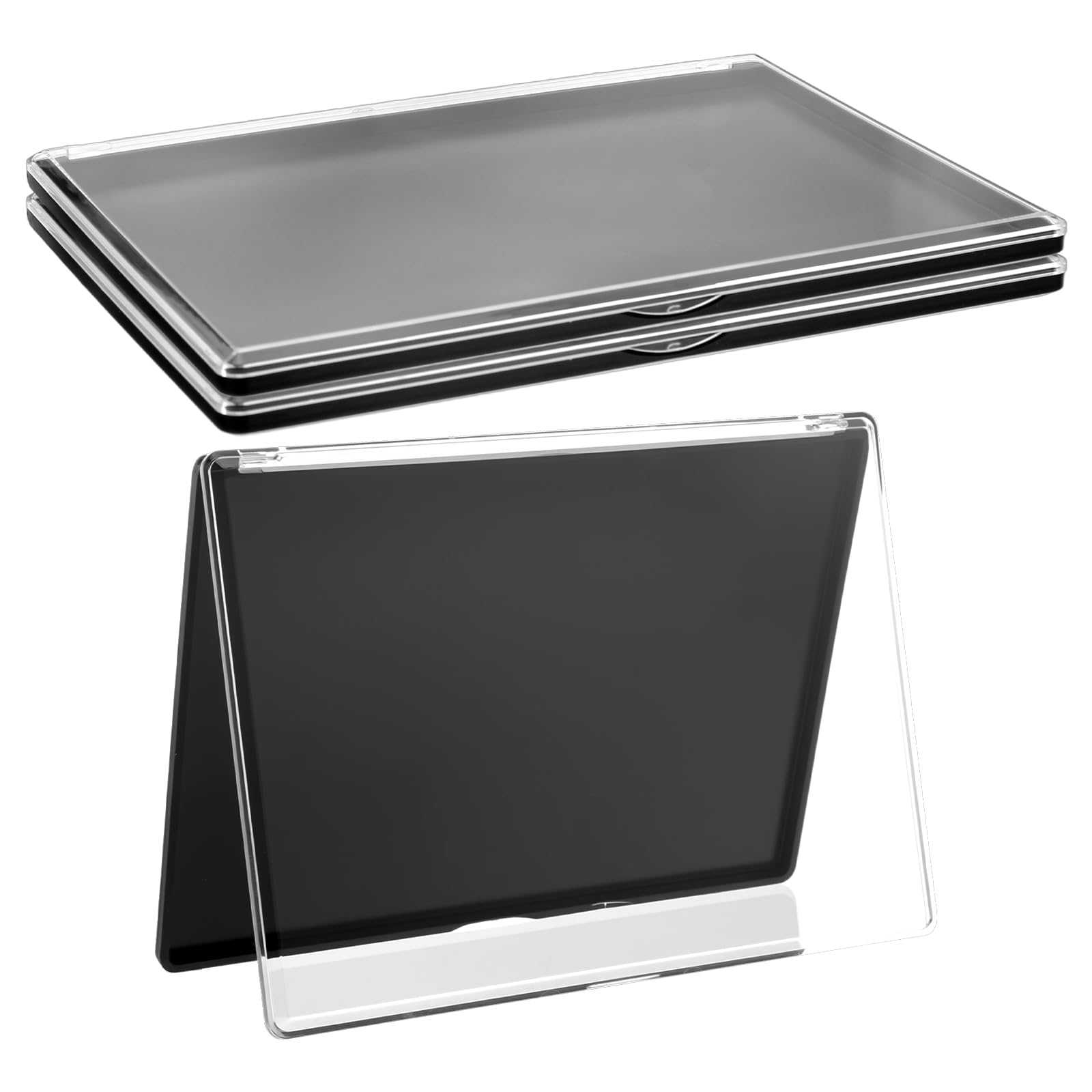 Photo 1 of 3 Pack Magnetic Makeup Palette with Clear Top, Empty Eyeshadow Pan Dispensing Storage Box with 30Pcs Adhesive Metal Stickers for DIY Cosmetics Lipstick Blush Powder-9.25”X6.57”Palette