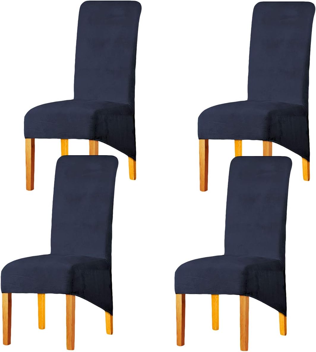 LANSHENG Velvet Dining Chair Covers, Stretch High Back Chair Seat Protector Slipcovers