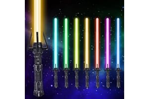 OSDUE Lightsaber, 7 Colors Light Up Saber with FX Sound, 2-in-1 Retractable Lightsaber for Kids, Lightsaber Sword Toy Party Favor for Adults Kids Birthday Halloween Cosplay, Metroid and Warrior